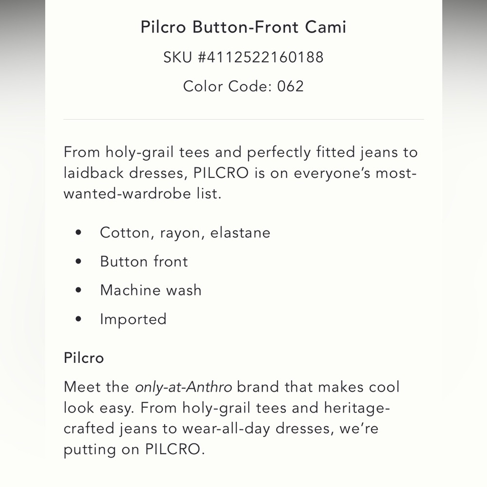 PILCRO BUTTON-FRONT CAMI - Picture 9 of 9